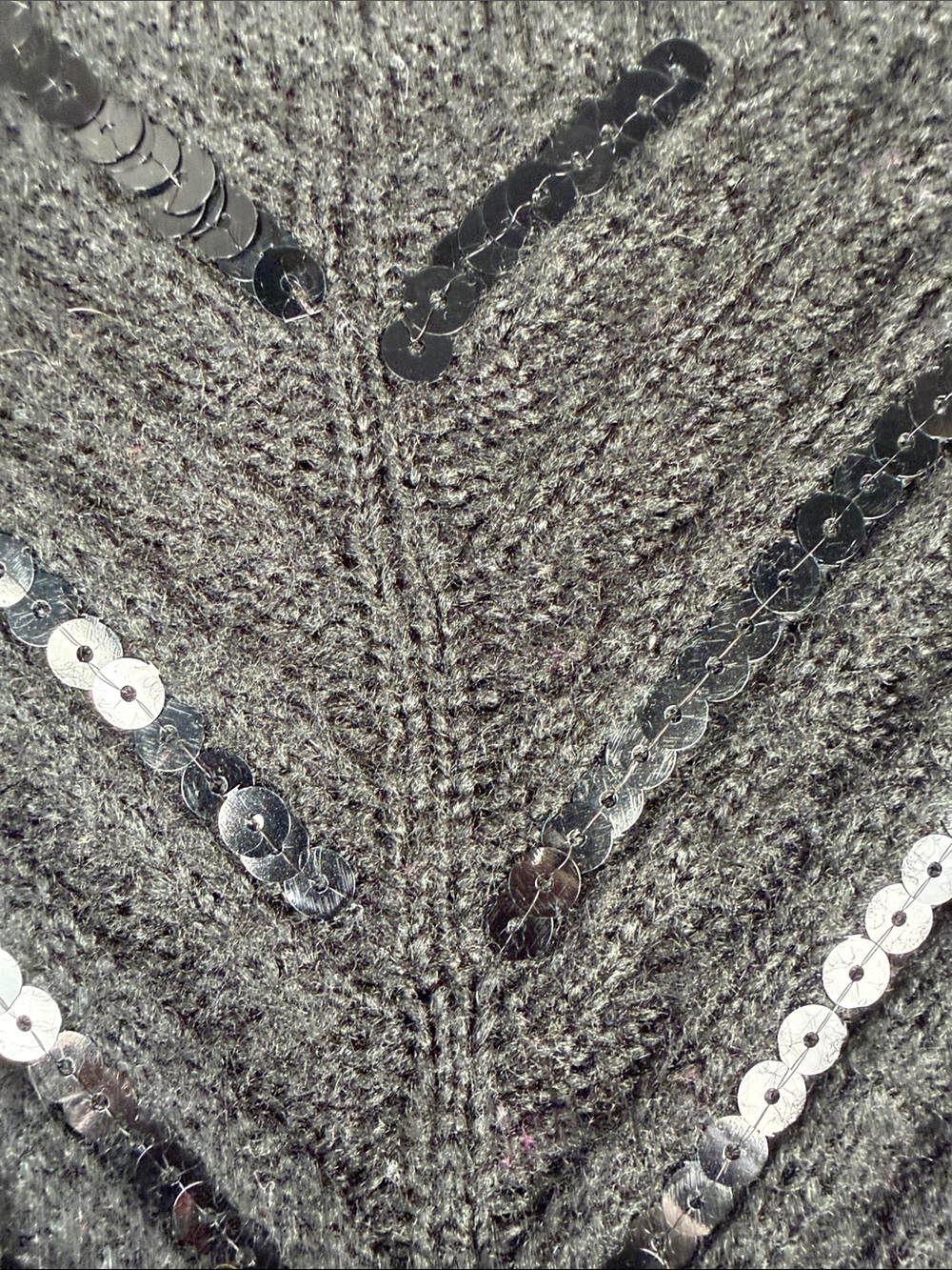 12th Heart Black Sequin Knit Sweater Festive 80s vibes Size L - Picture 7 of 7